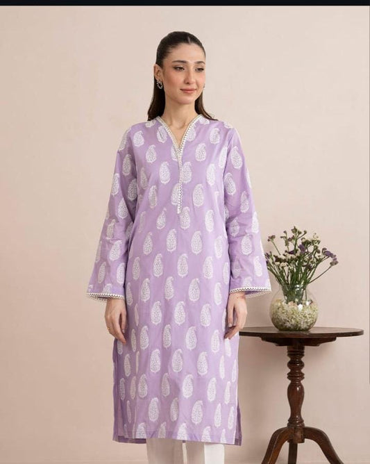Zellbury high-quality embroided lawn fabric, this printed kurta