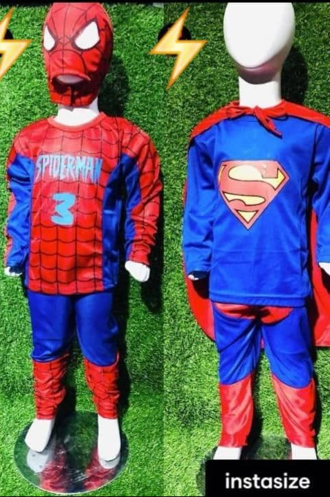 Pack of 3 Superhero Costumes - Spider-Man, Batman, and Superman