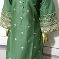 Doria Embroided Lawn With loop Neck Button
