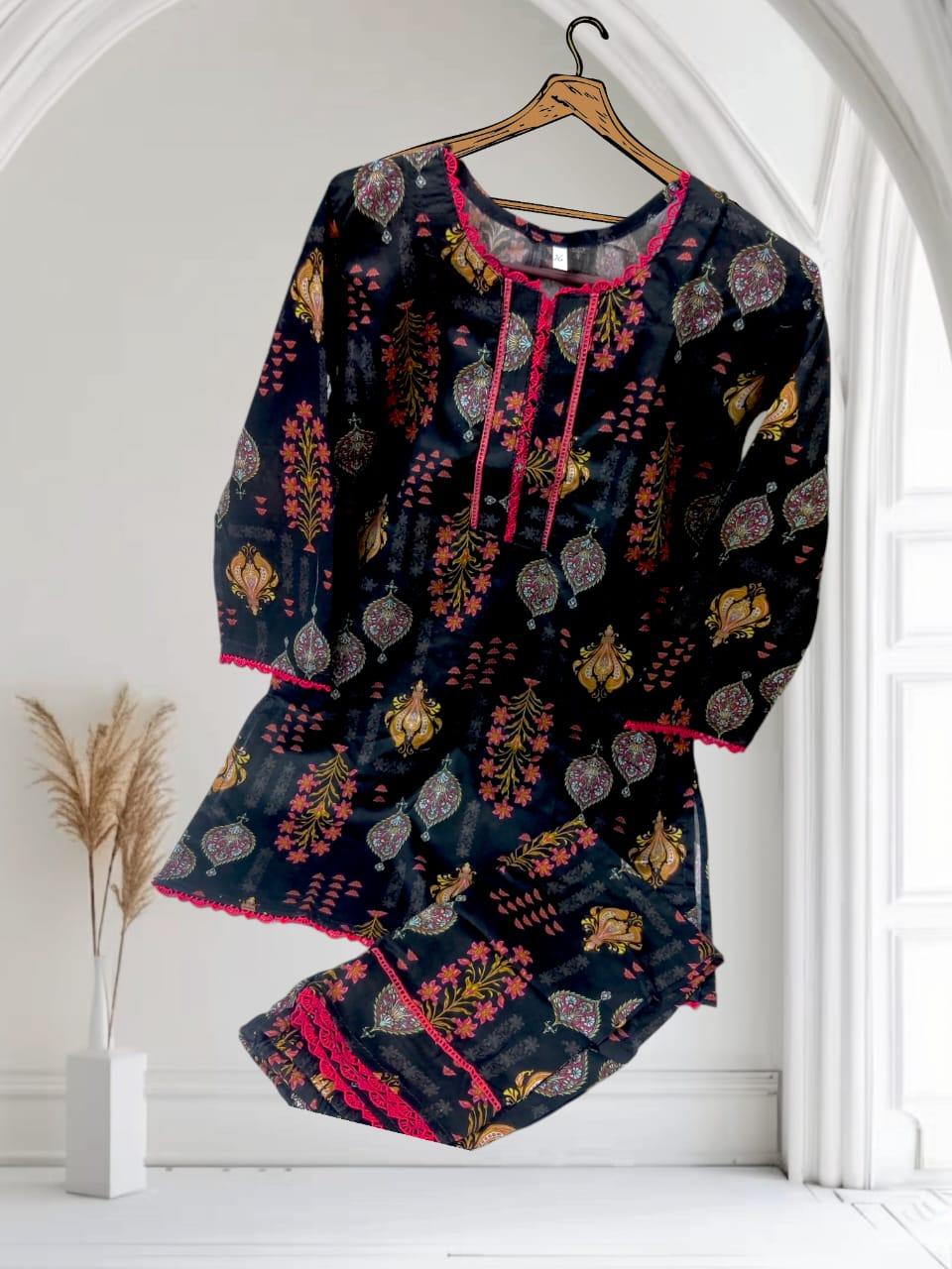 Printed Lawn Air Line Style